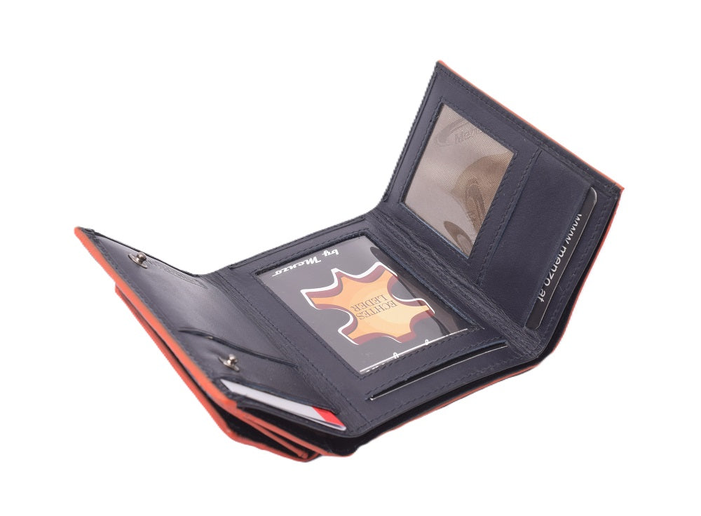Menzo 7009 Kleinbörse saison3 navy-orange / Nappaleder