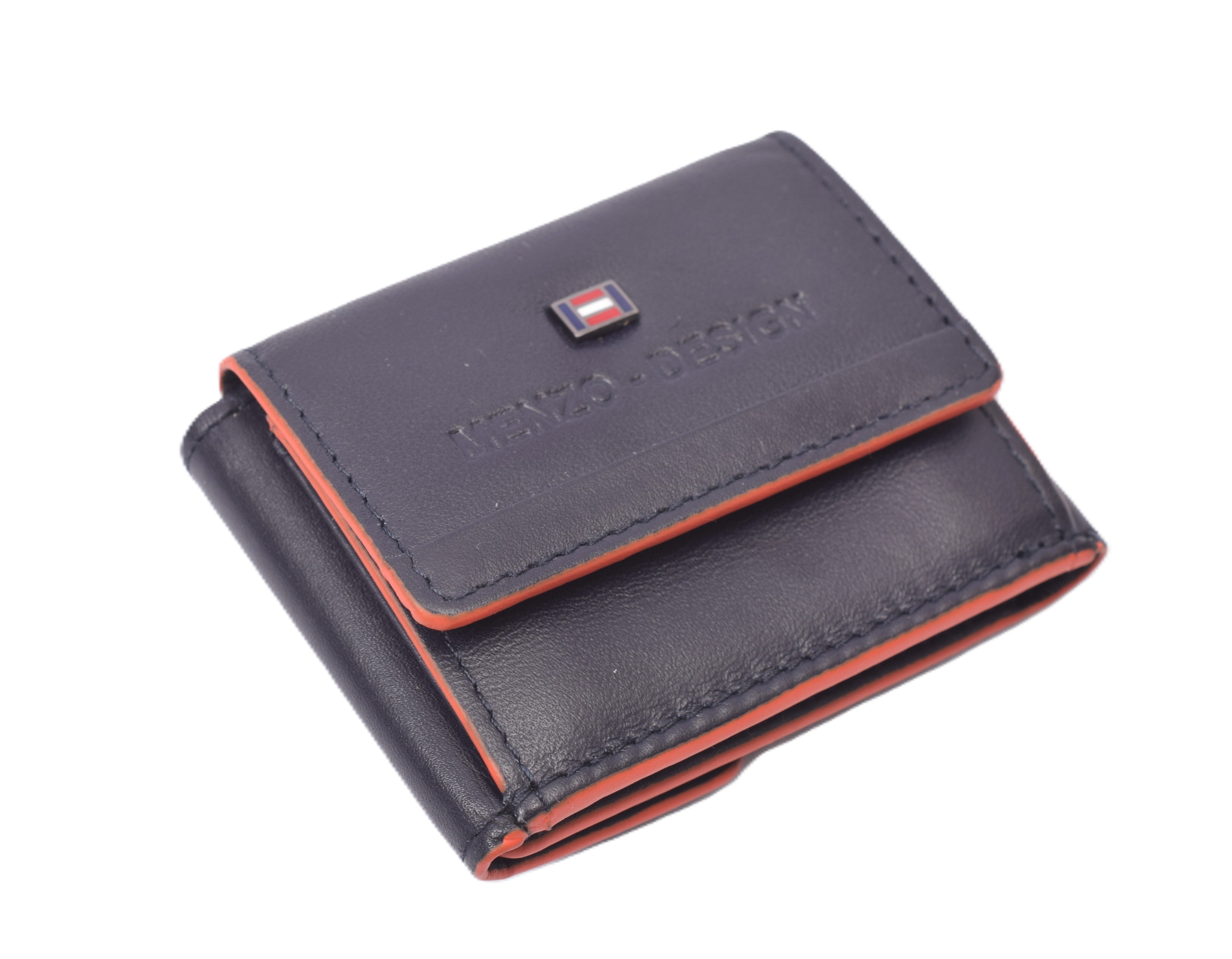 Menzo 7010 Minibörse saison3navy-orange / Nappaleder