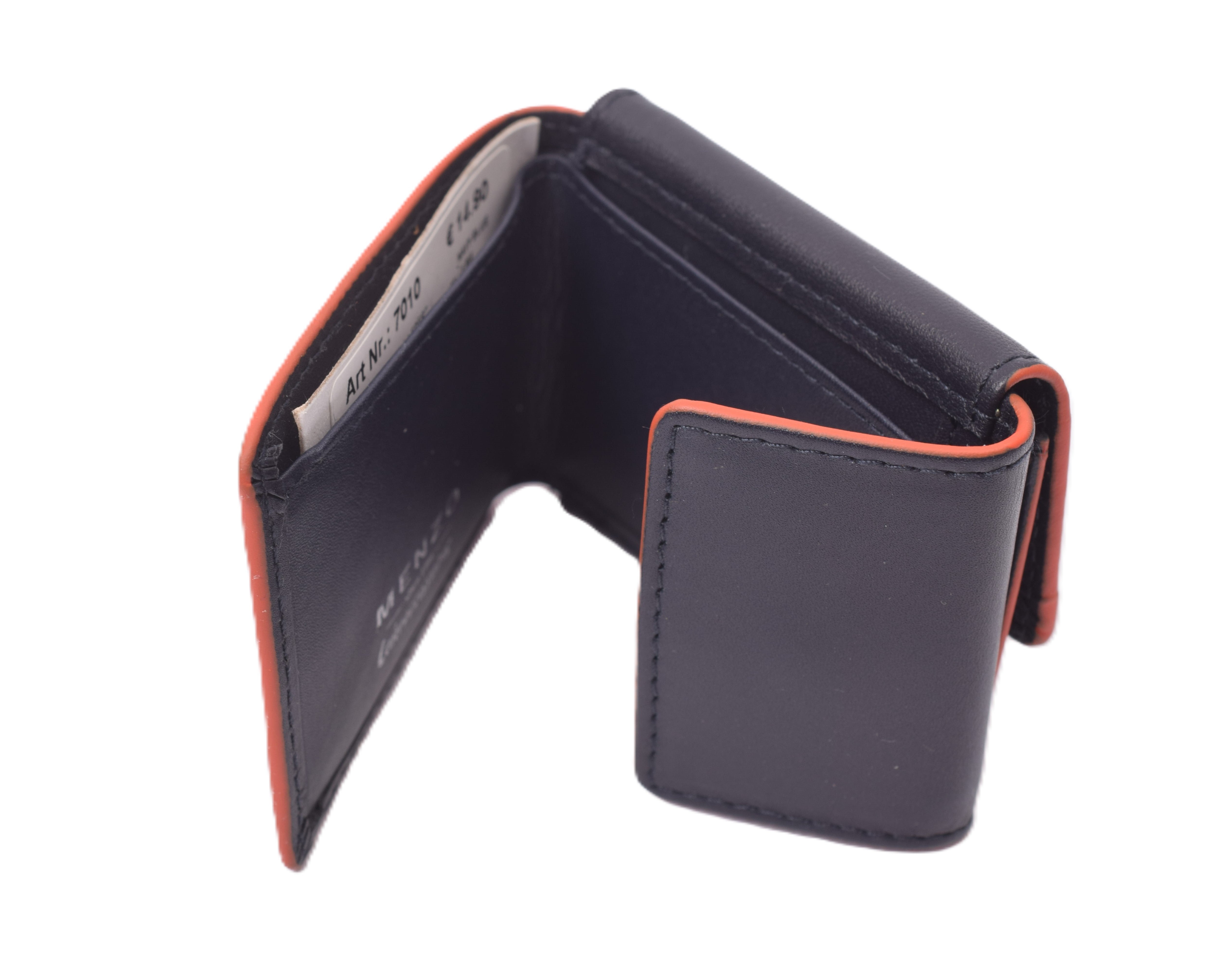 Menzo 7010 Minibörse saison3navy-orange / Nappaleder