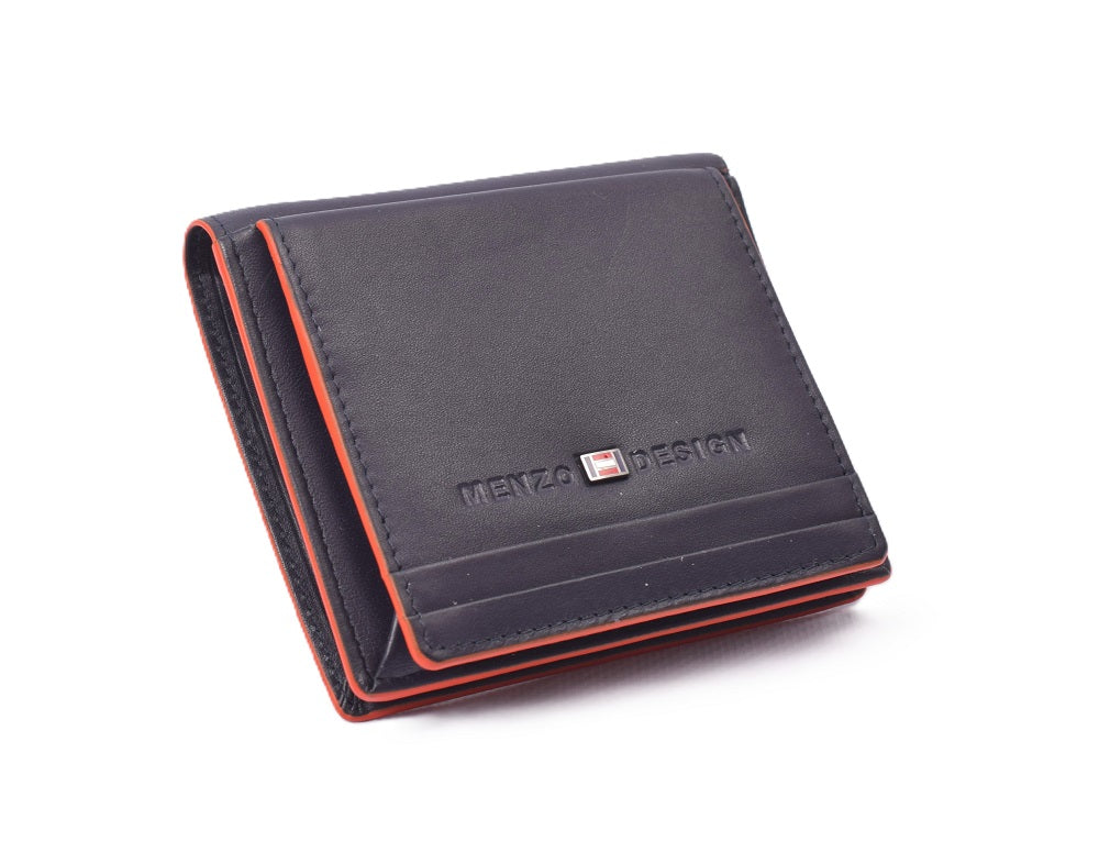 Menzo 7030 Kleinbörse saison3 navy-orange / Nappaleder