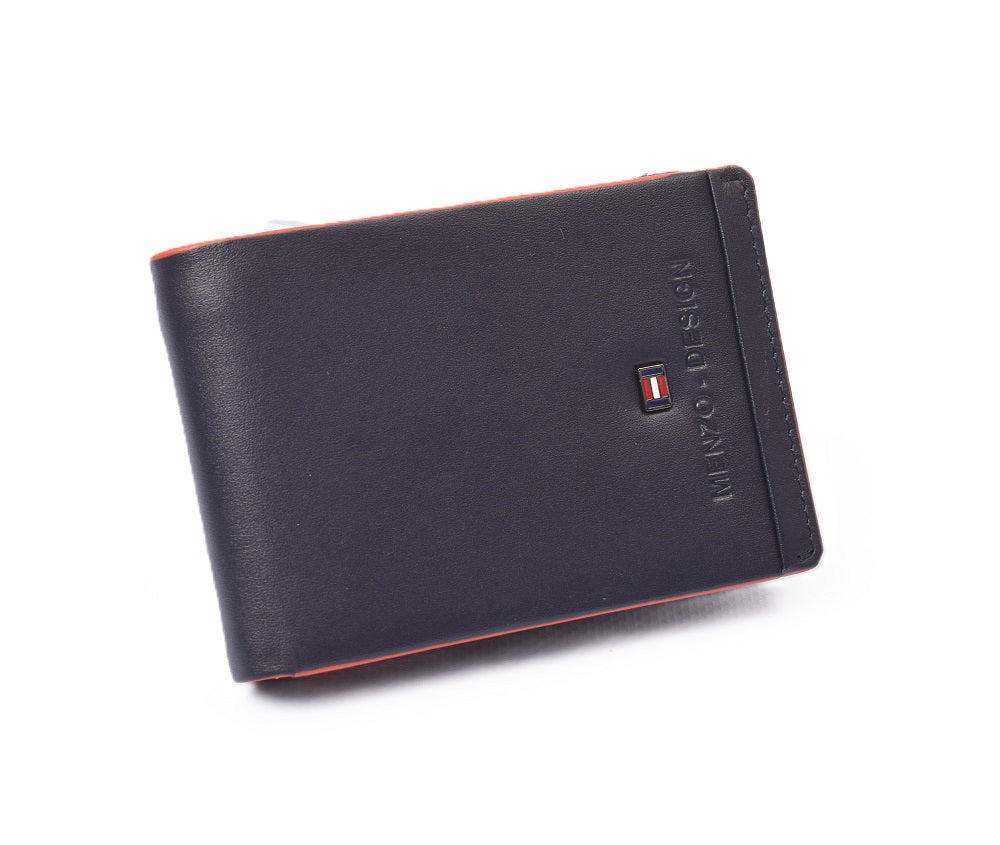 Menzo 7031 Kleinbörse saison3 navy-orange / Nappaleder