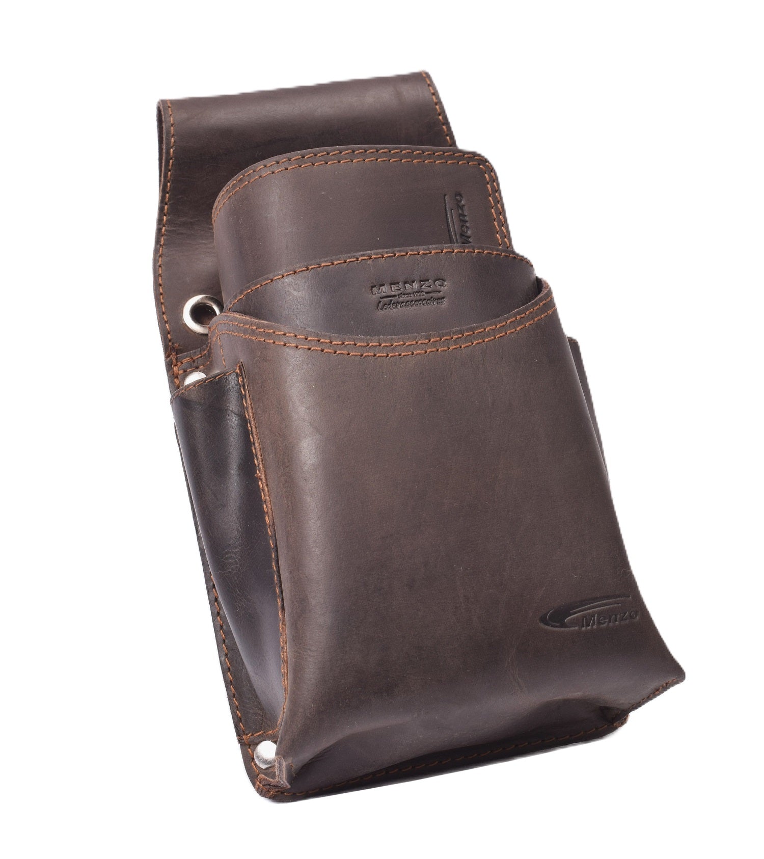 Menzo 937 Profikellnerset Büffelleder Doppelnaht/Logo marone