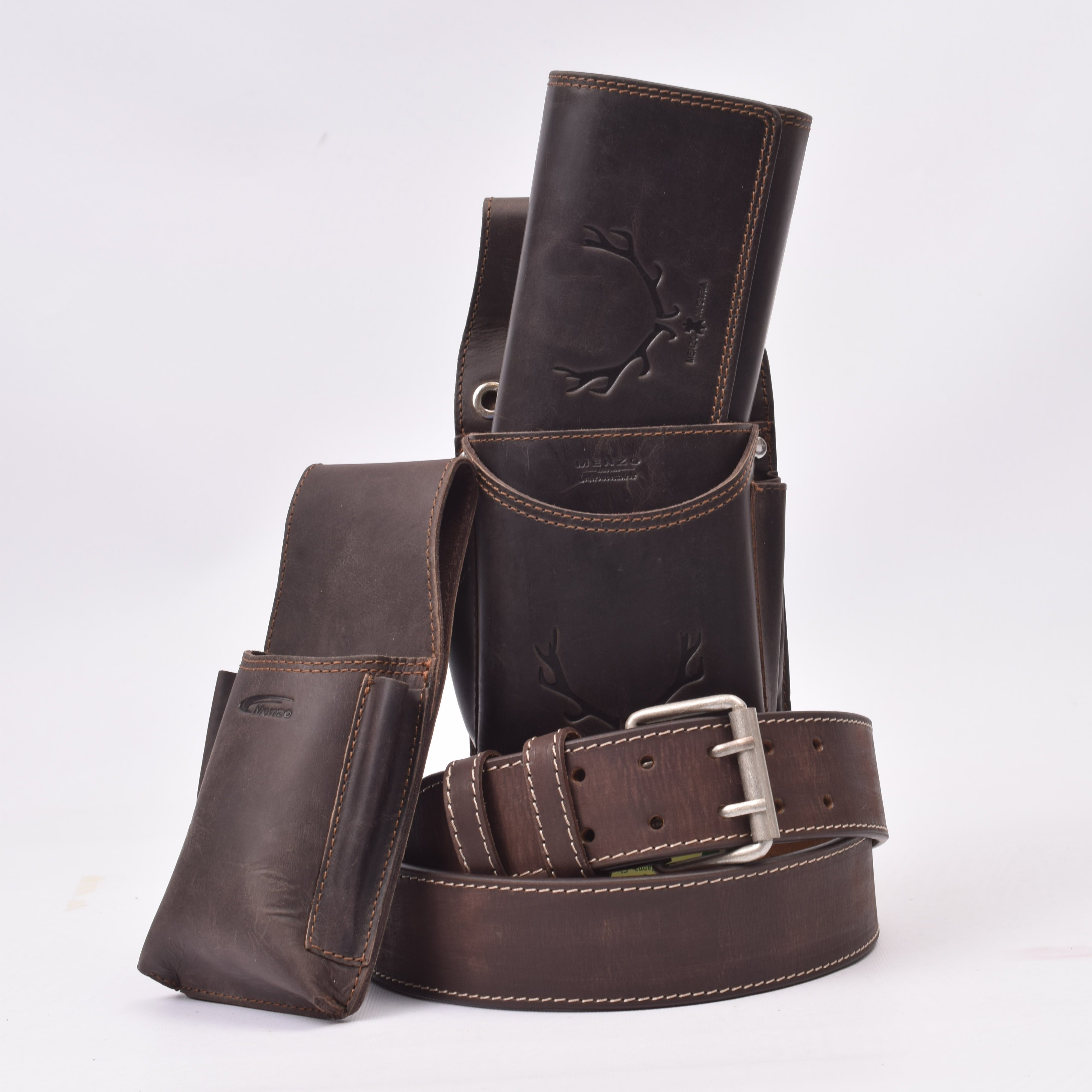 Kellnerbörsenset - 3-teilig - marone-hirsch (Kellnerbörsenset + Computerhalter + Gürtel)