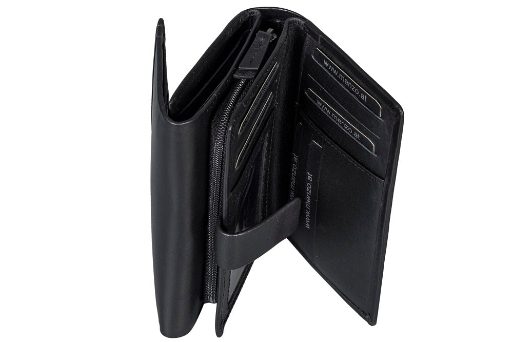 Menzo 7006 Damenbörse schwarz / Nappaleder