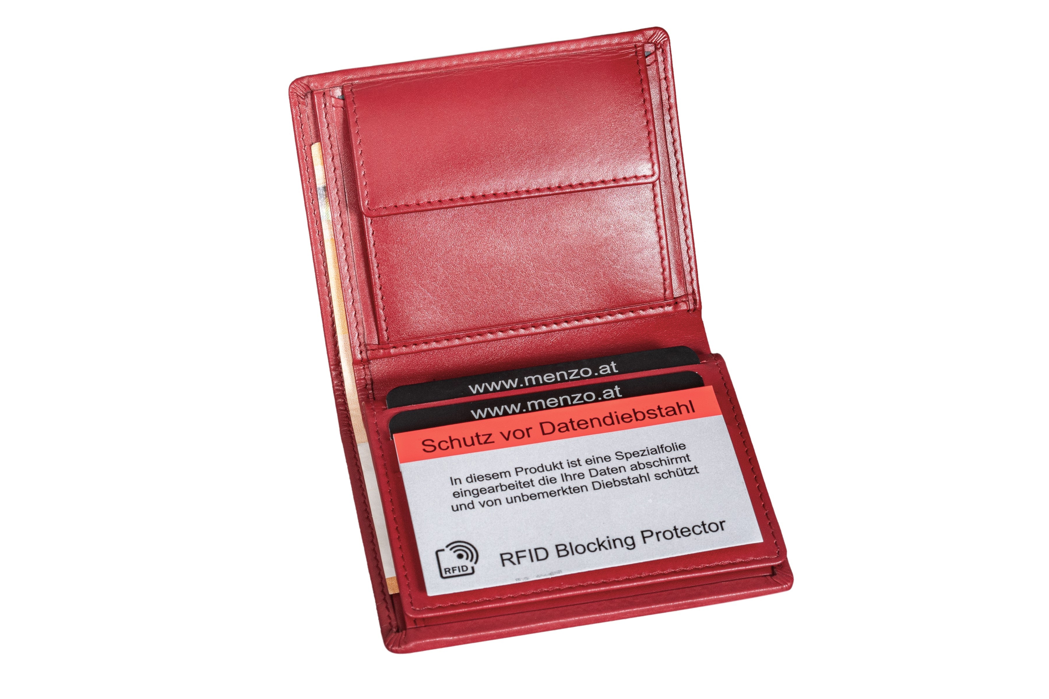 Menzo 7008 Kleinbörse rot / Nappaleder