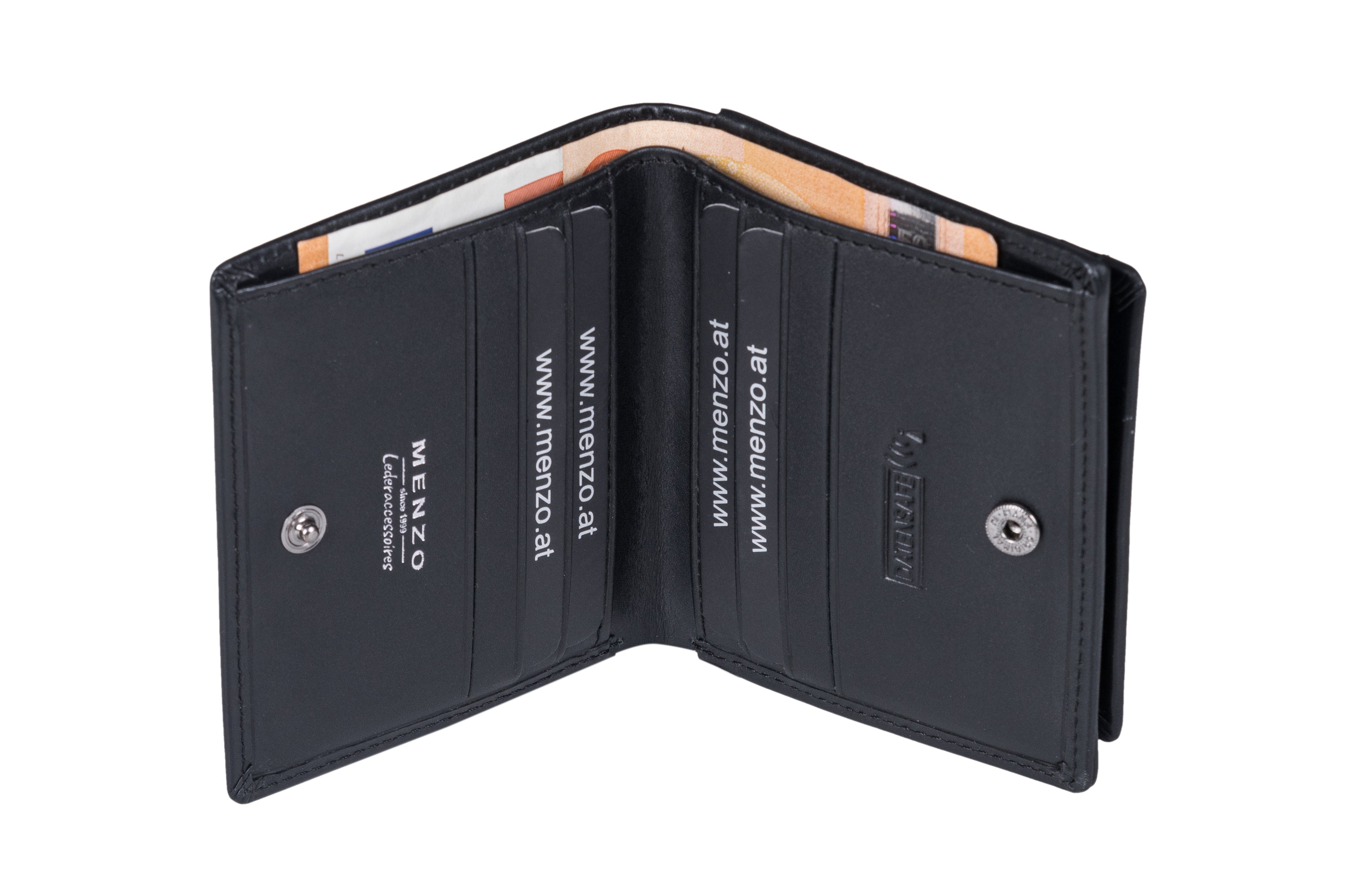 Menzo 7030 Kleinbörse schwarz / Nappaleder - Wiener Schachtel