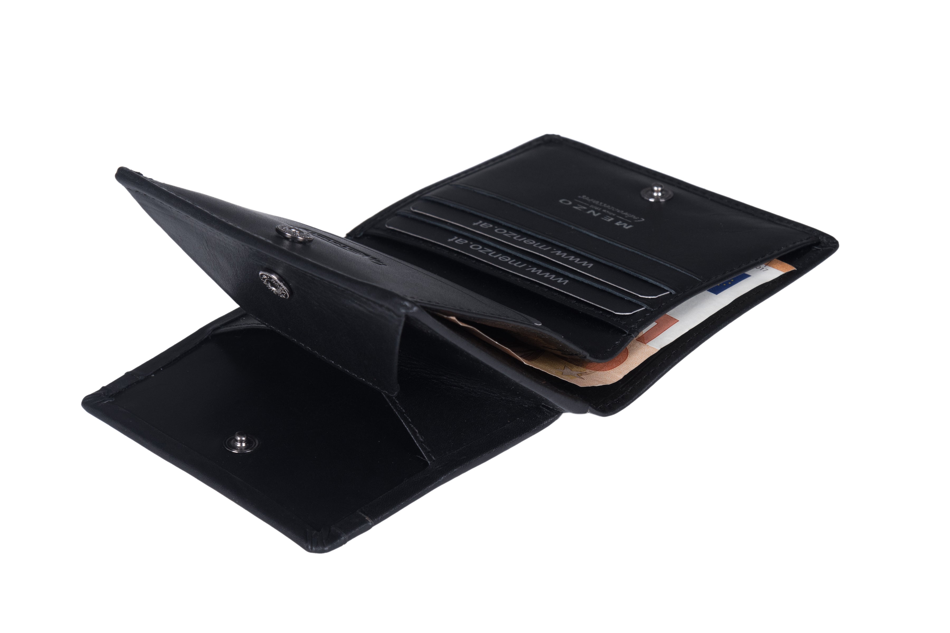 Menzo 7030 Kleinbörse schwarz / Nappaleder - Wiener Schachtel