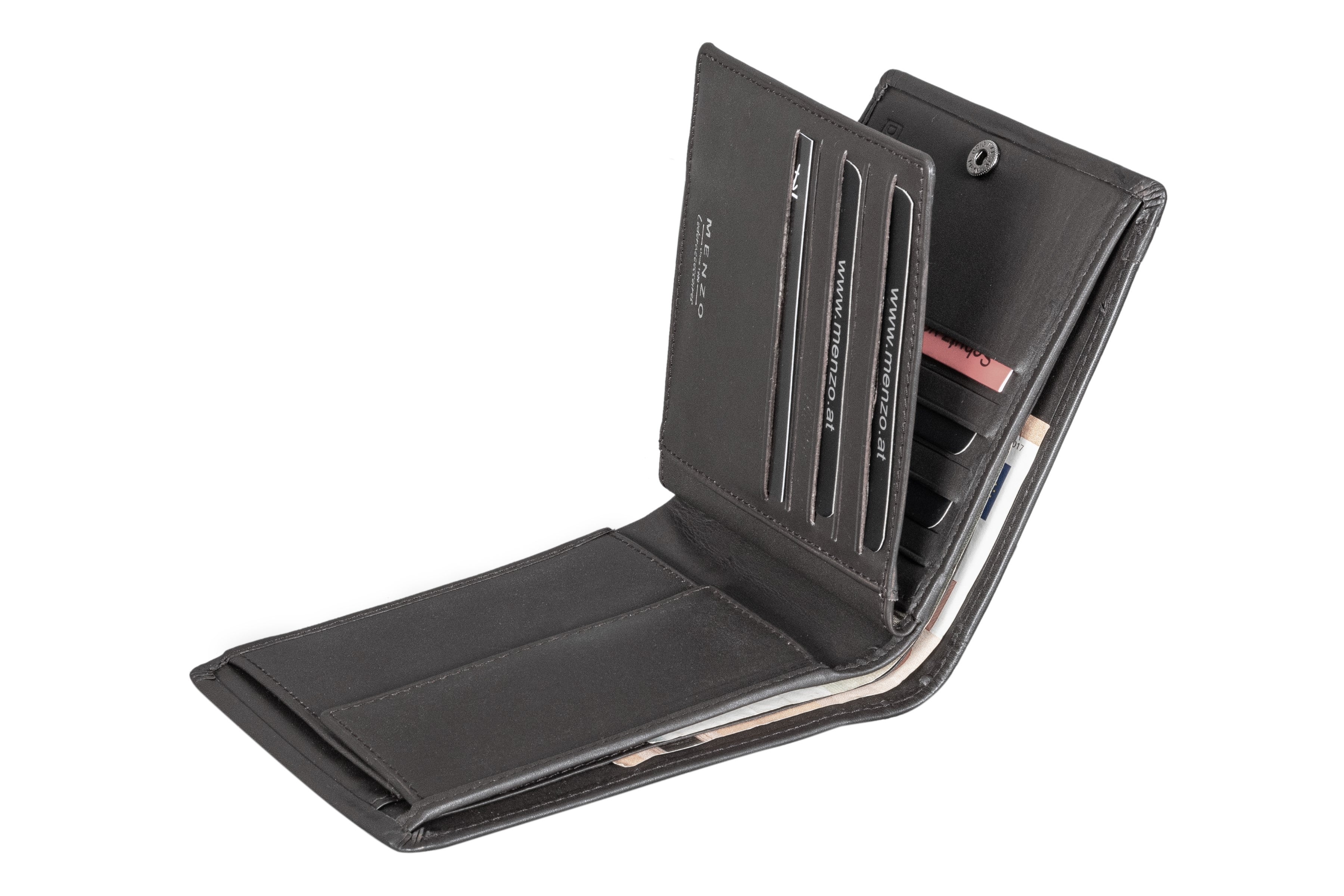 Menzo 7042 Herrenbörse schwarz / Nappaleder