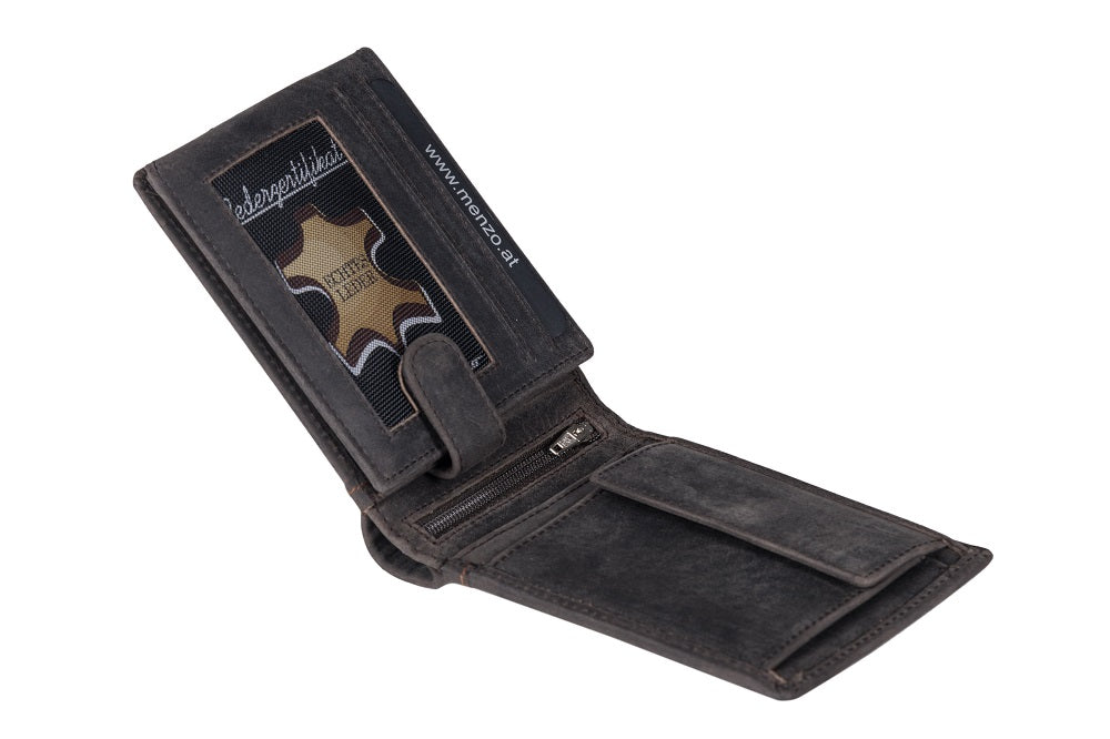 Menzo 8003 Herrenbörse darkbraun / Büffelleder