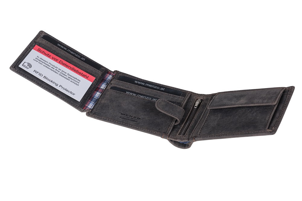 Menzo 8003 Herrenbörse darkbraun / Büffelleder