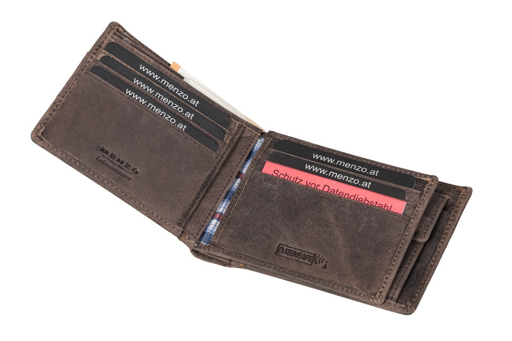 Menzo 8011 Herrenbörse darkbraun / Büffelleder