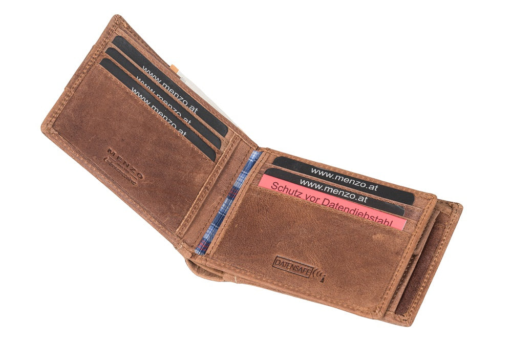 Menzo 8011 Herrenbörse deltabraun / Büffelleder