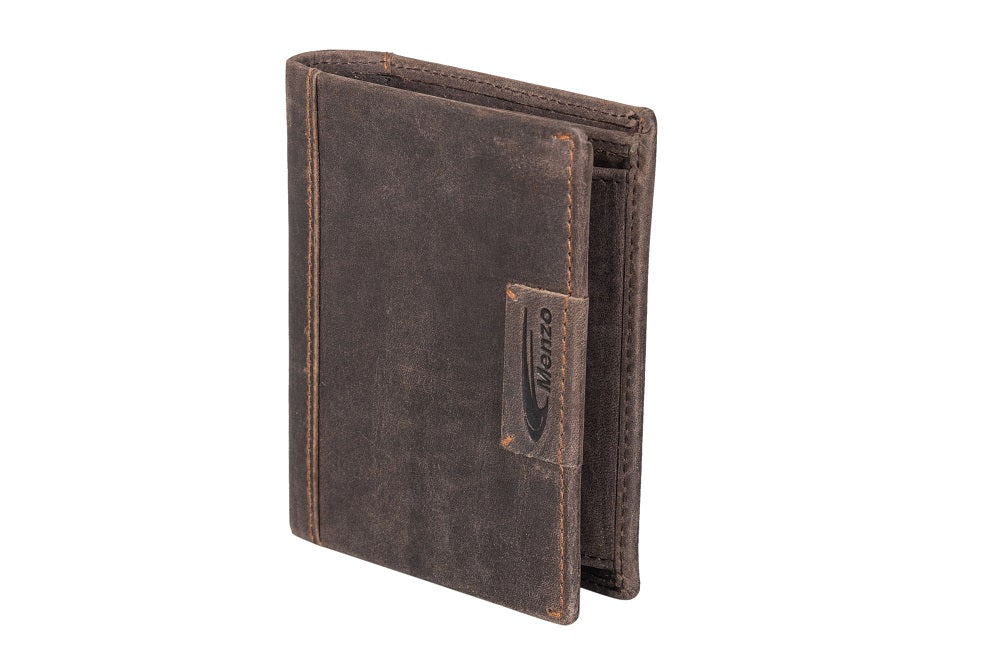 Menzo 8012 Herrenbörse darkbraun / Büffelleder