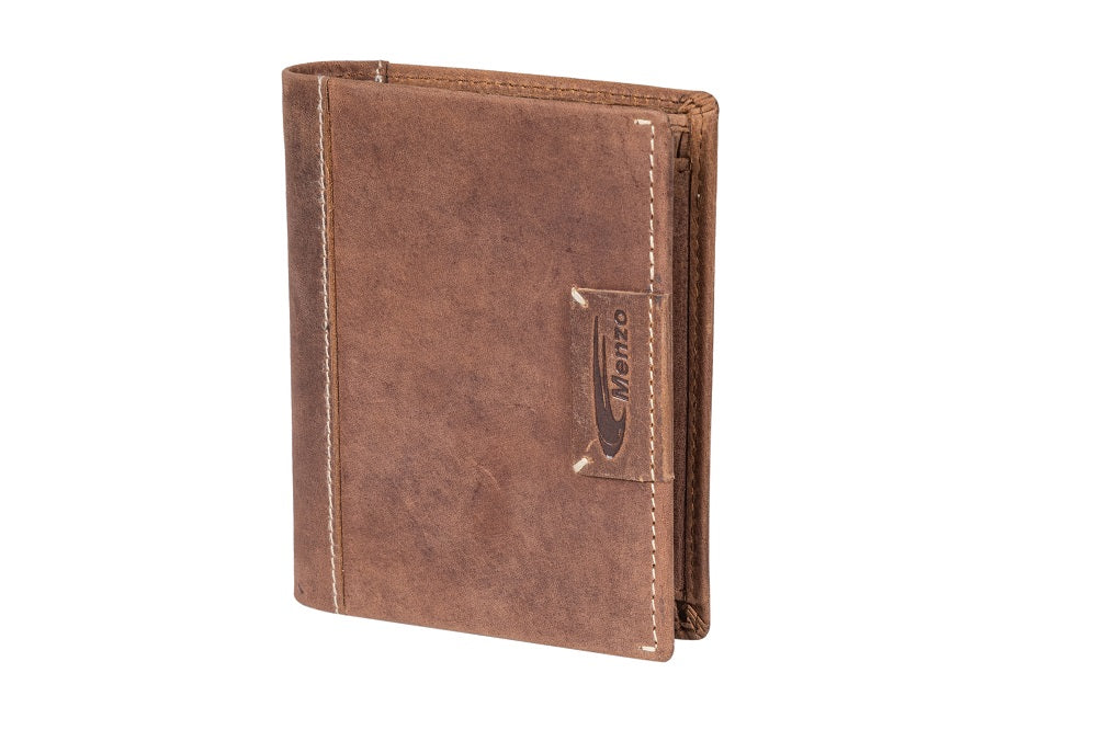 Menzo 8012 Herrenbörse deltabraun / Büffelleder