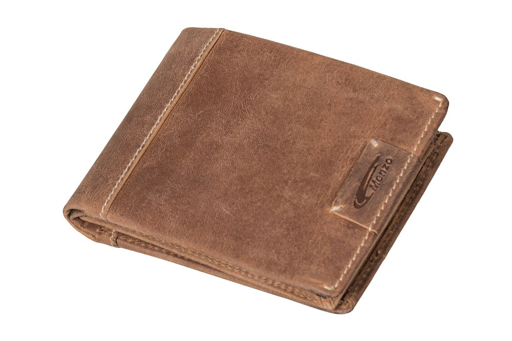Menzo 8017 Herrenbörse deltabraun / Büffelleder