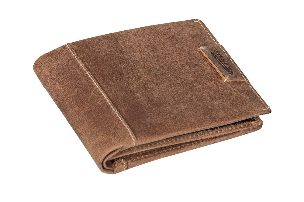 Menzo 8017 Herrenbörse deltabraun / Büffelleder