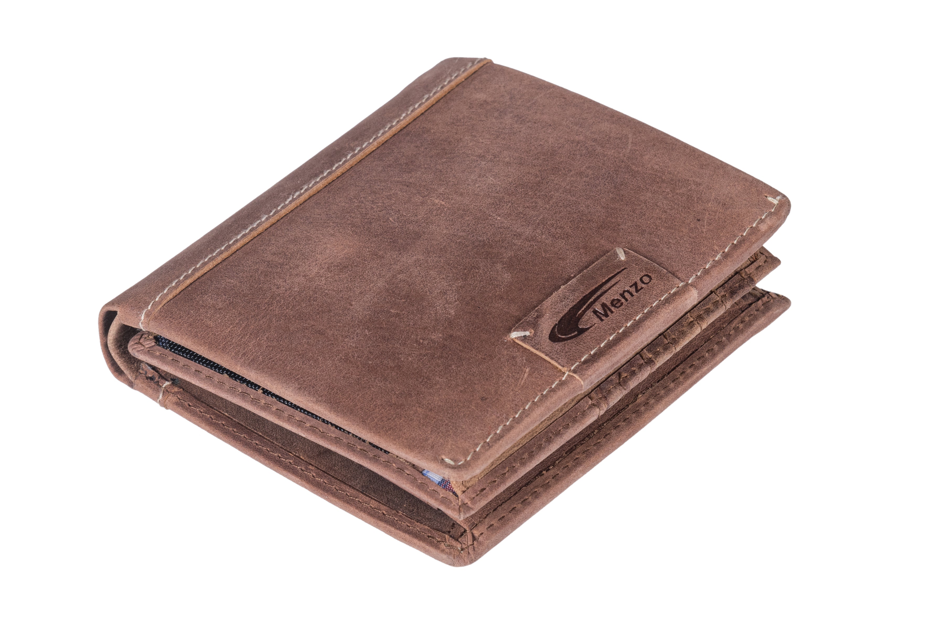 Menzo 8018 Herrenbörse deltabraun / Büffelleder