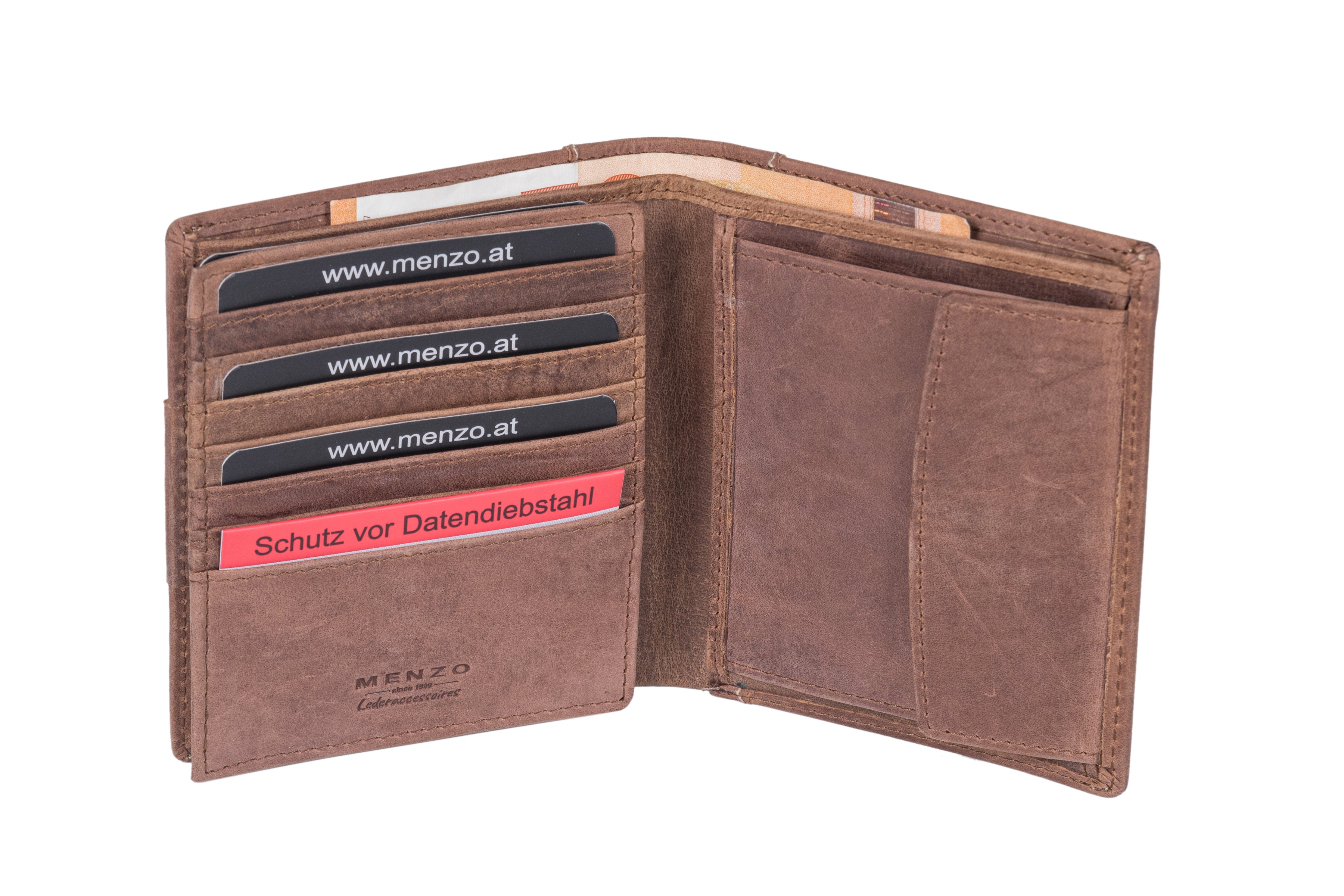 Menzo 8018 Herrenbörse deltabraun / Büffelleder