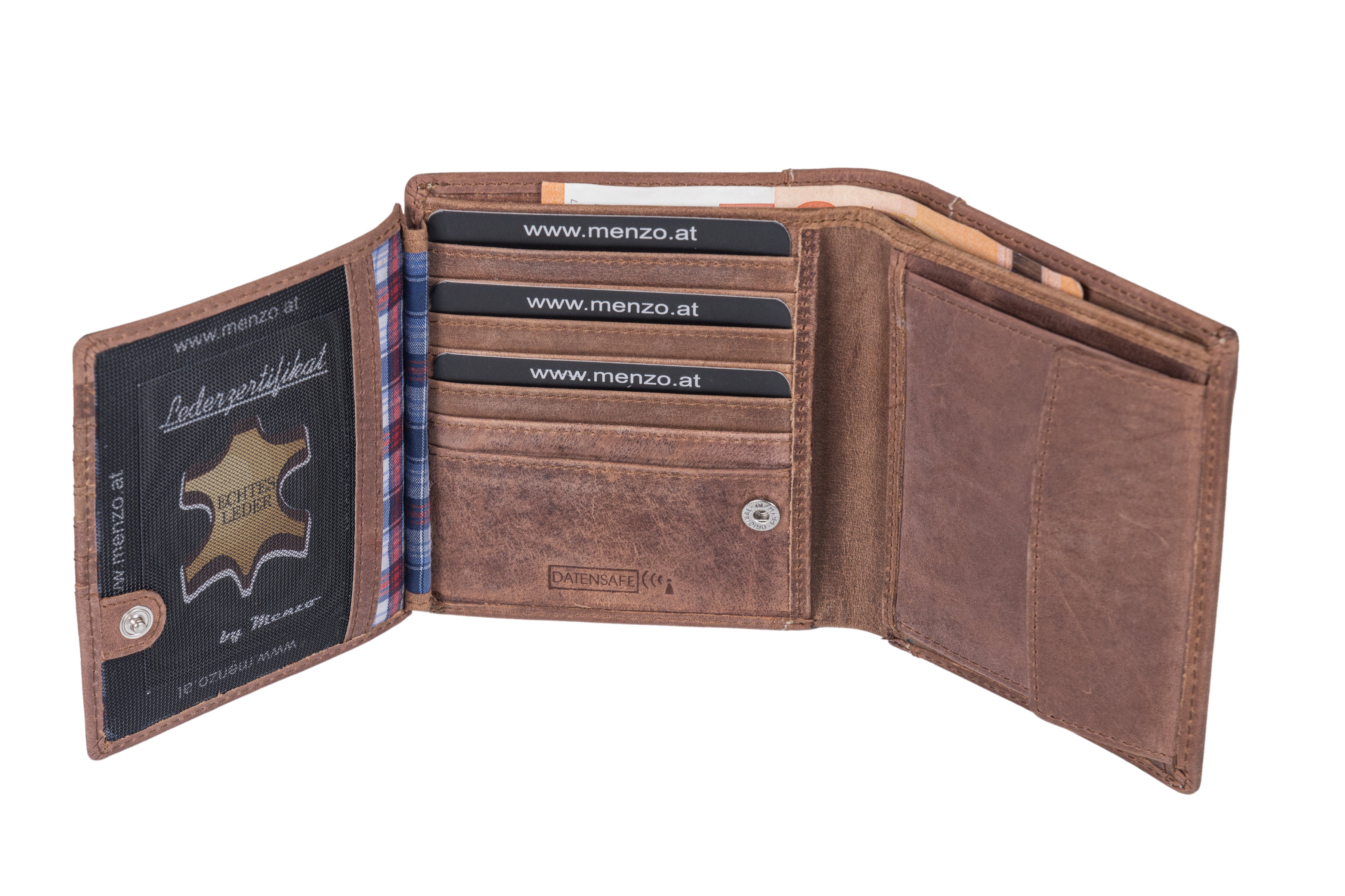 Menzo 8018 Herrenbörse deltabraun / Büffelleder