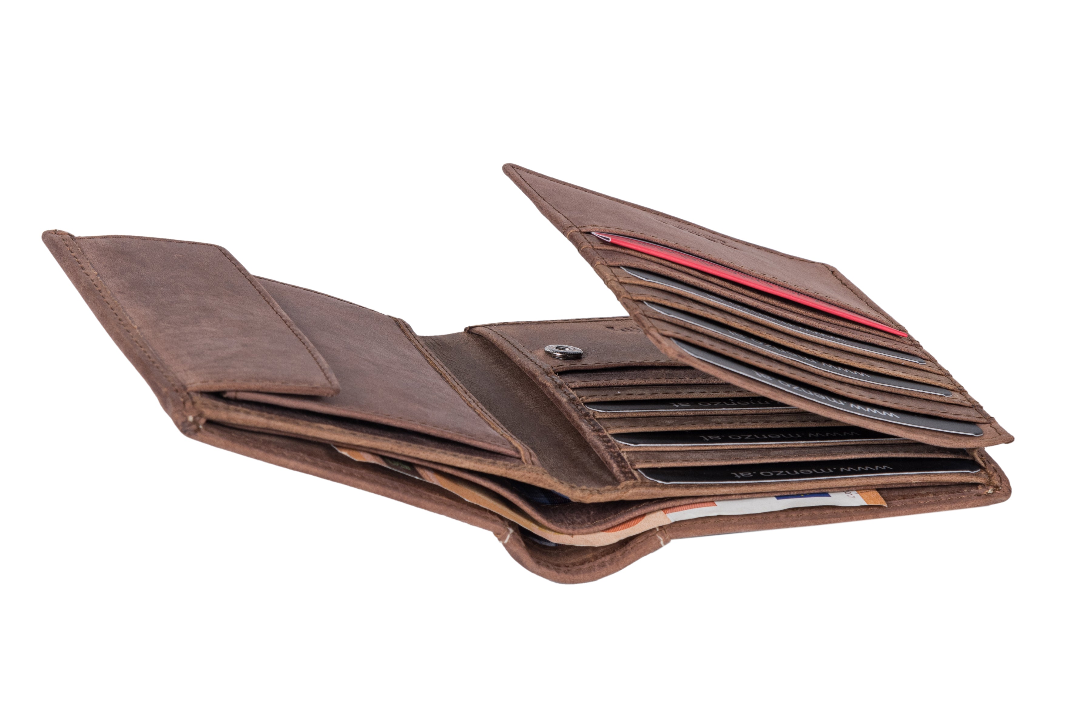 Menzo 8018 Herrenbörse deltabraun / Büffelleder
