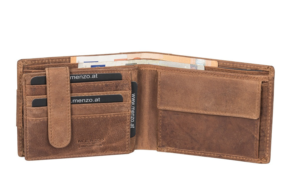 Menzo 8020 Herrenbörse deltabraun / Büffelleder