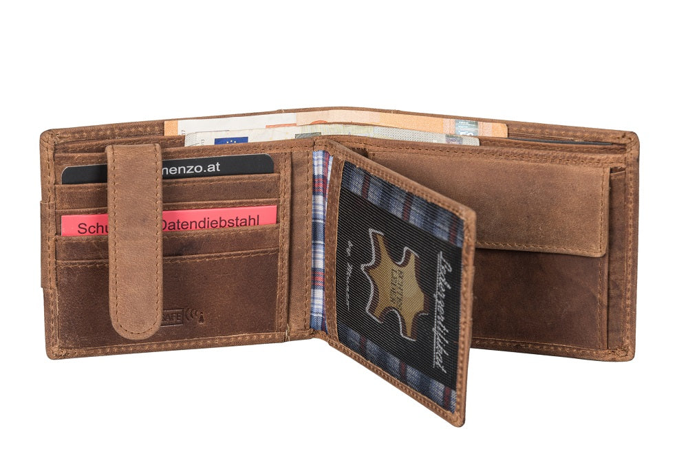 Menzo 8020 Herrenbörse deltabraun / Büffelleder