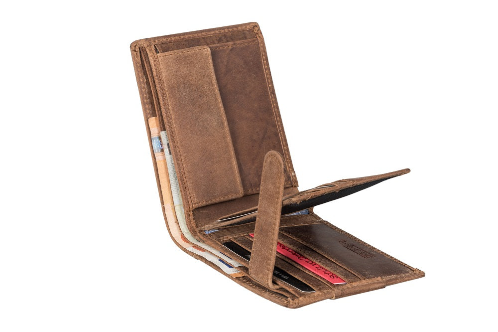 Menzo 8020 Herrenbörse deltabraun / Büffelleder