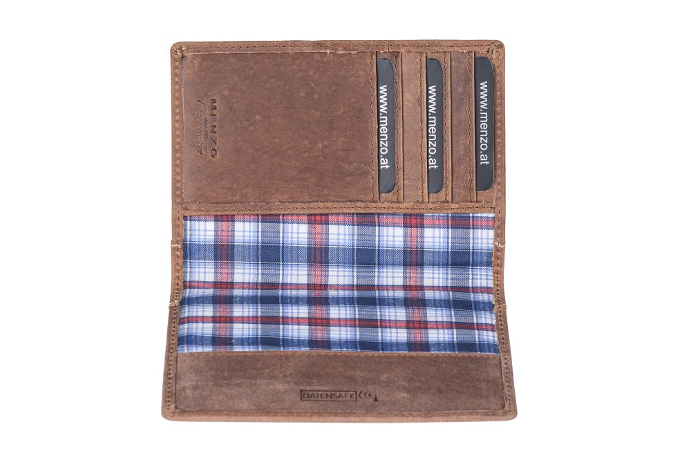 Menzo 8036 Reisepassetui deltabraun / Büffelleder