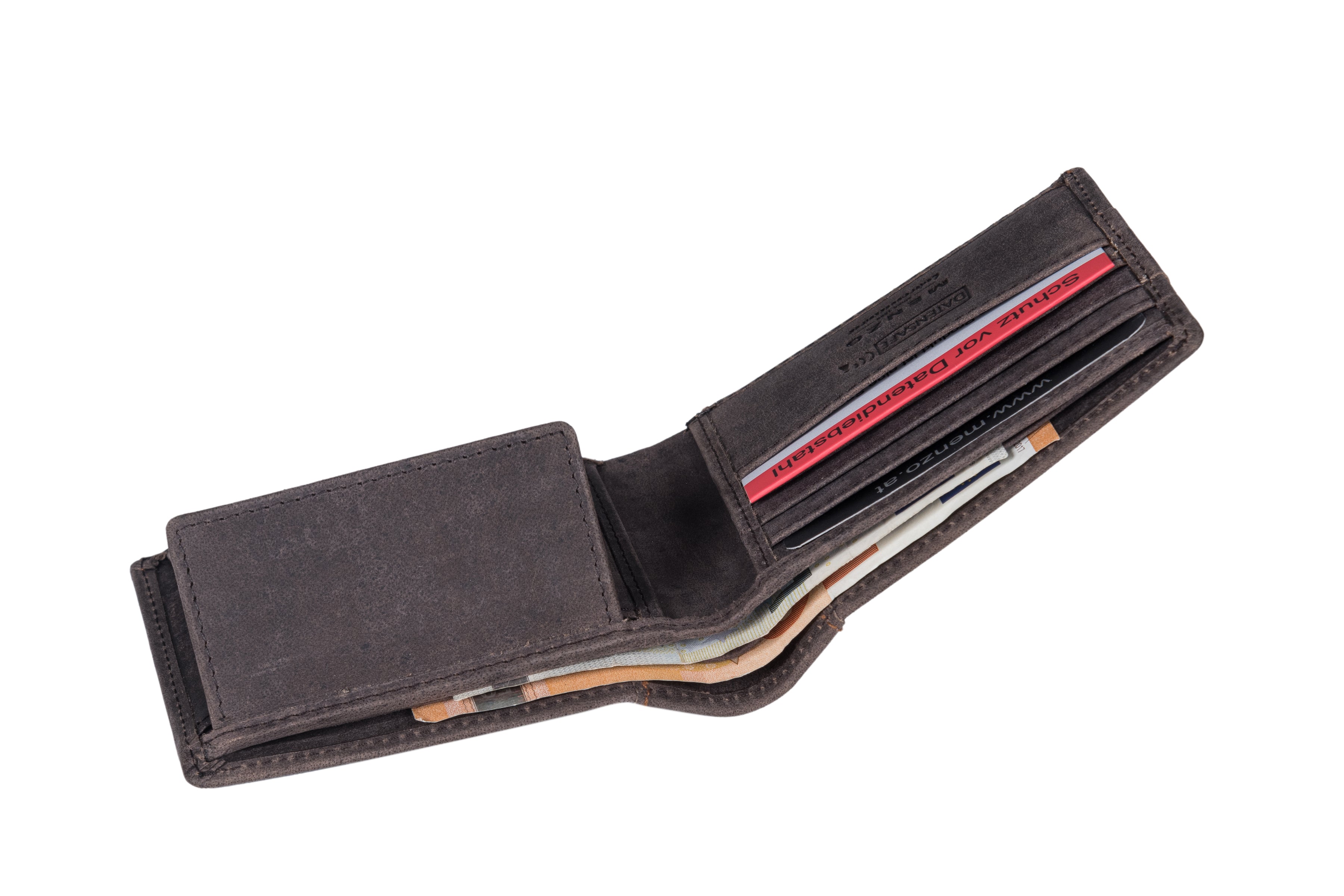 Menzo 8038 Herrenbörse darkbraun / Büffelleder