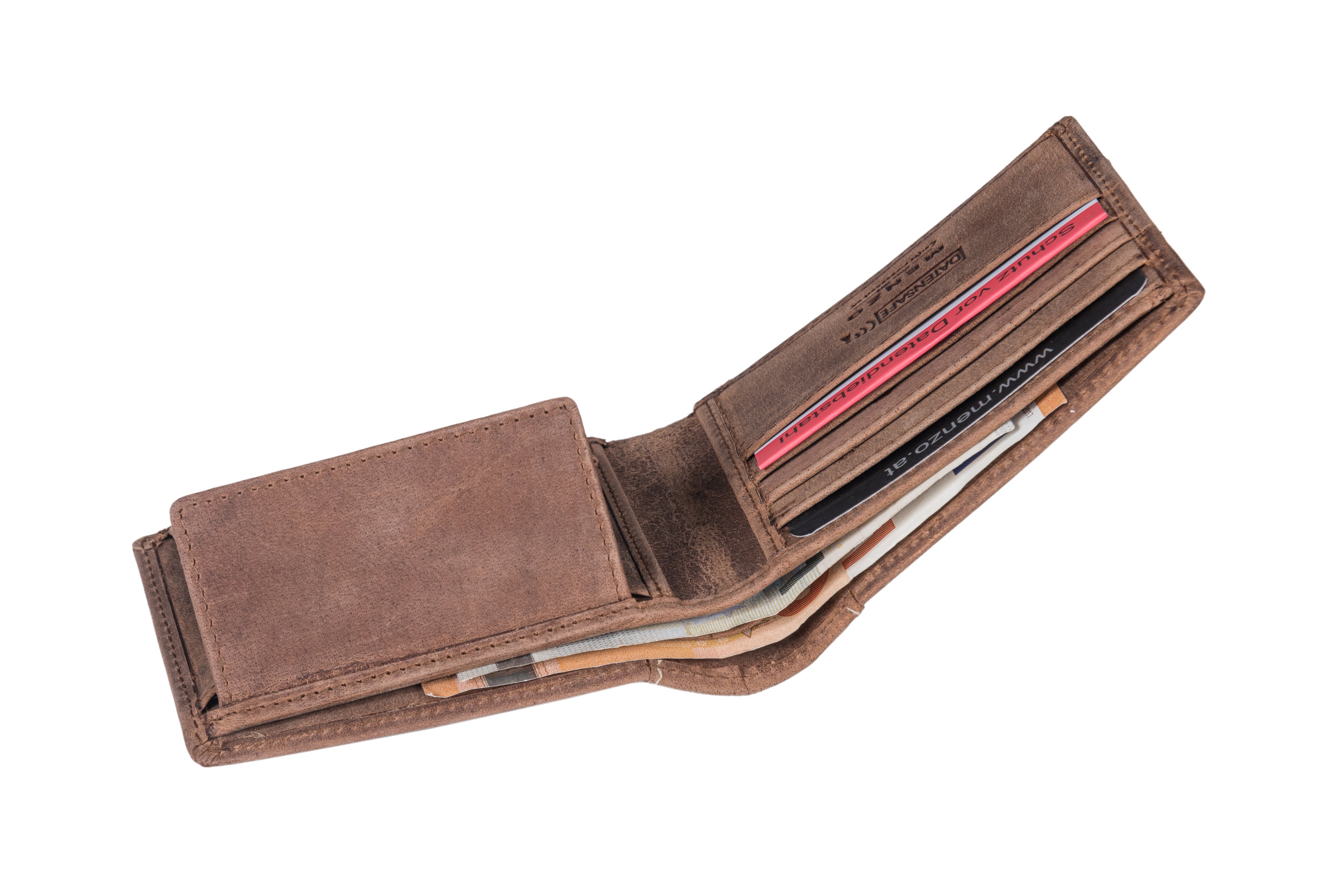 Menzo 8038 Herrenbörse deltabraun / Büffelleder