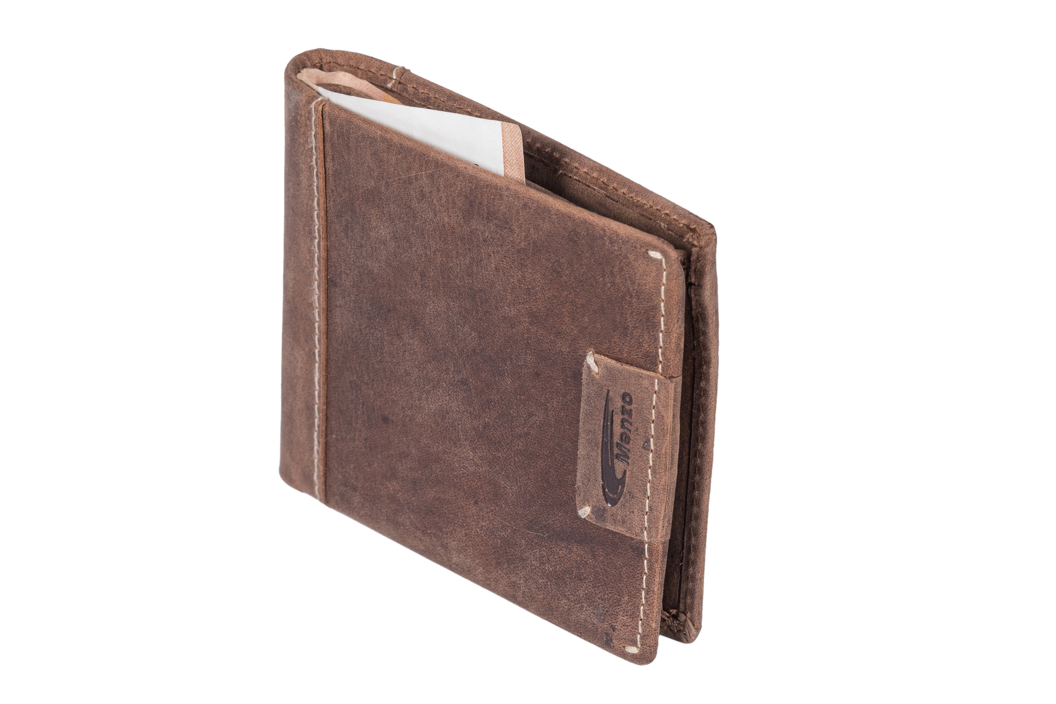 Menzo 8038 Herrenbörse deltabraun / Büffelleder