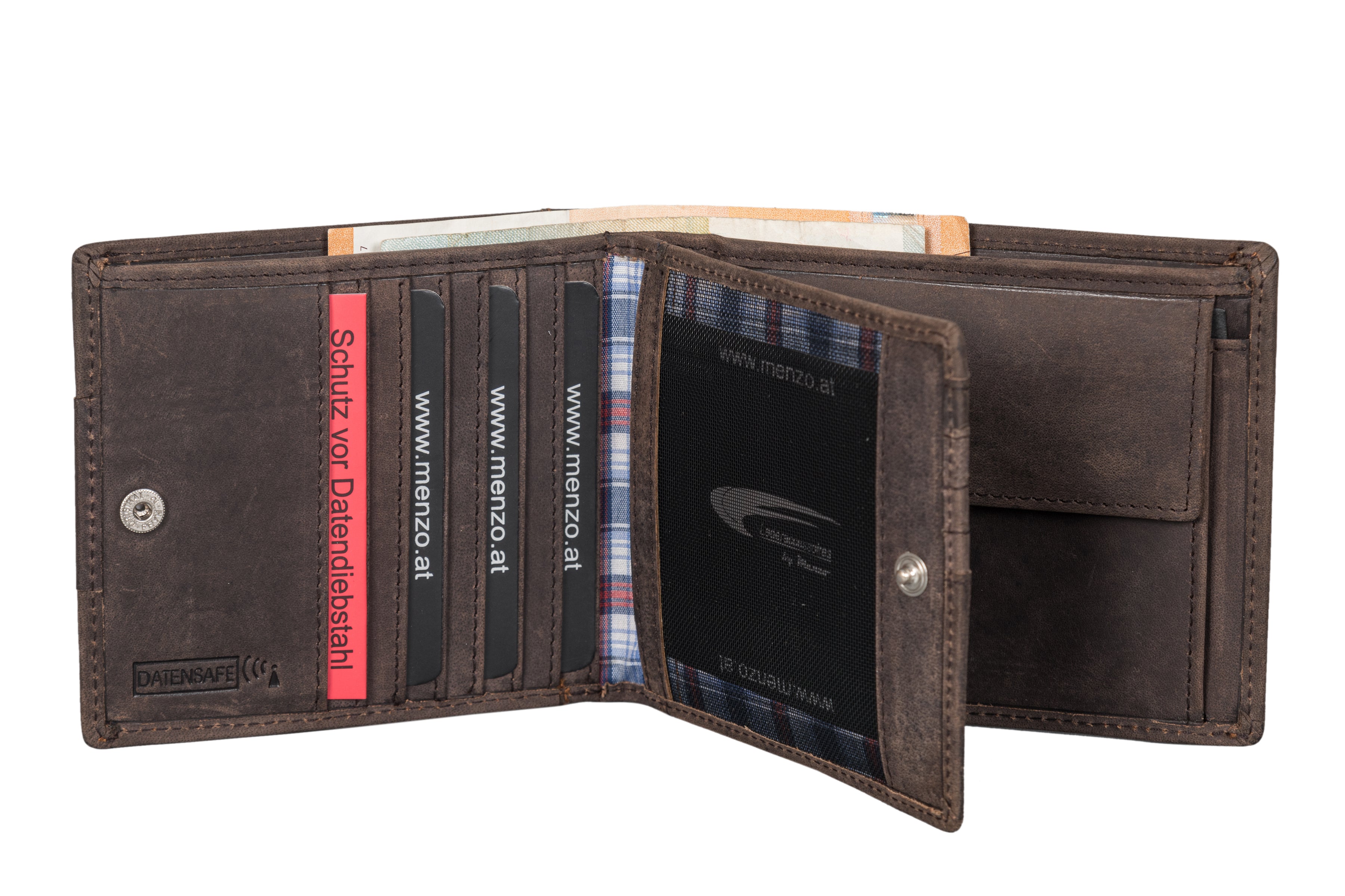 Menzo 8042 Herrenbörse darkbraun / Büffelleder