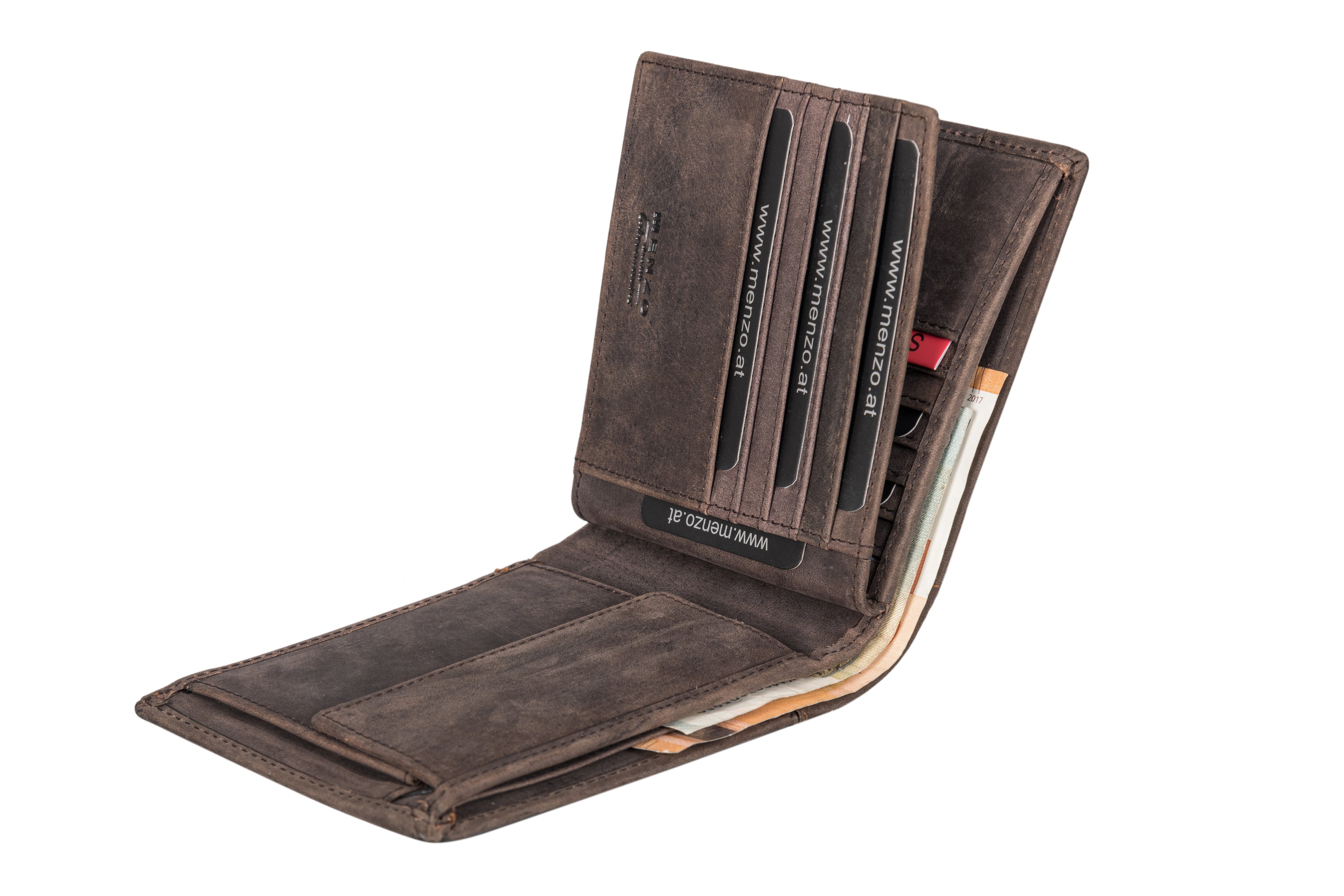 Menzo 8042 Herrenbörse darkbraun / Büffelleder