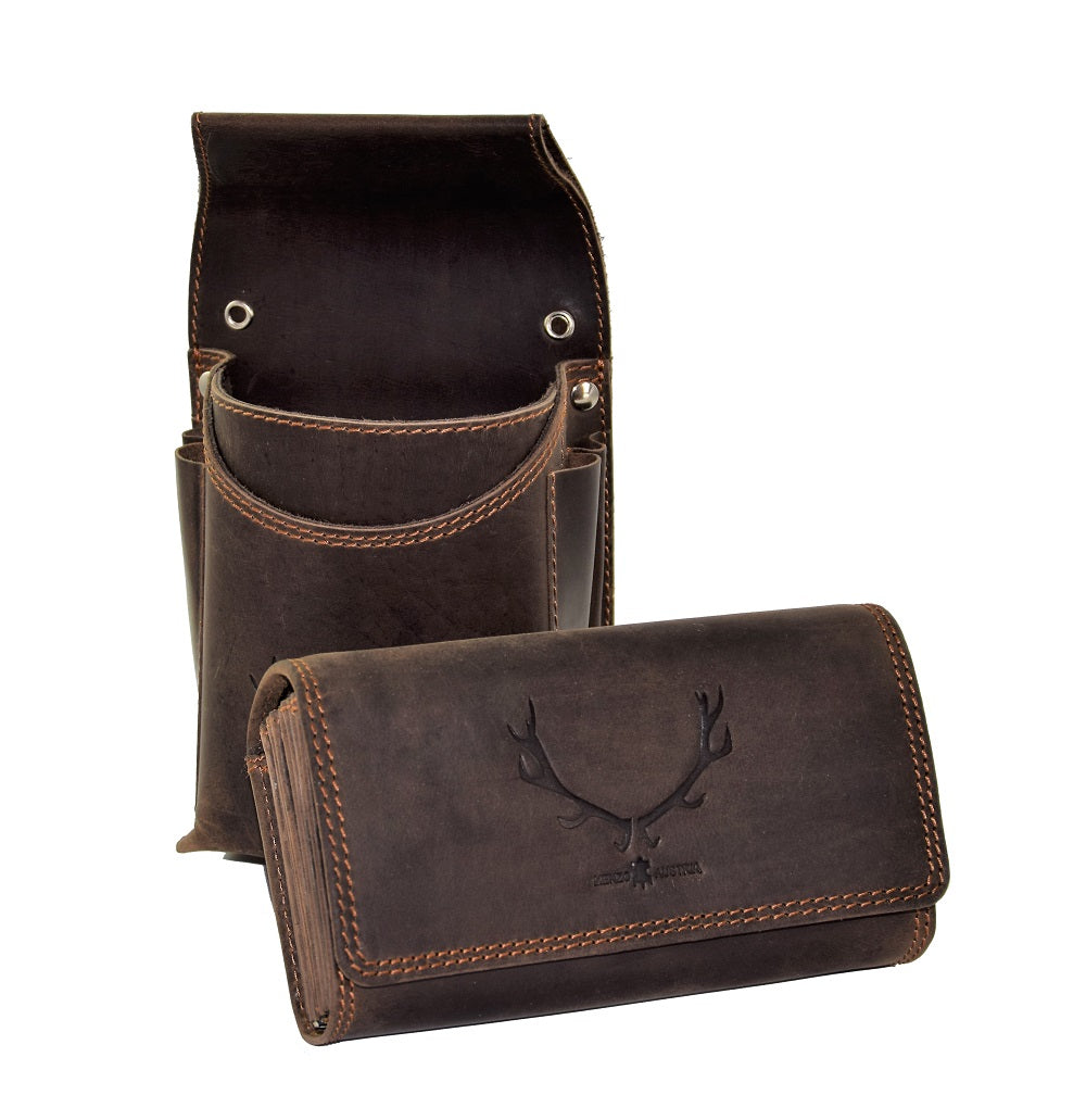 Kellnerbörsenset - 3-teilig - marone-hirsch (Kellnerbörsenset + Computerhalter + Gürtel)
