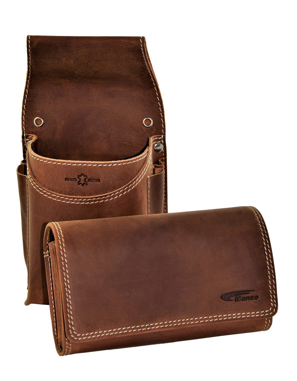 Menzo 937 Profikellnerset Büffelleder/Logo deltabraun