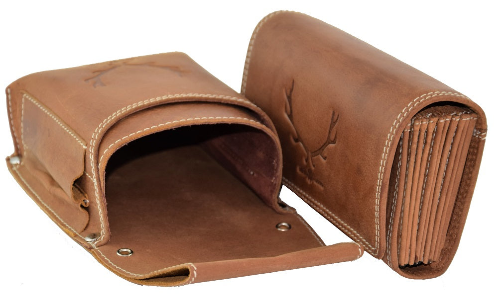 Menzo 937 Profikellnerset Büffelleder Doppelnaht/Hirsch deltabraun