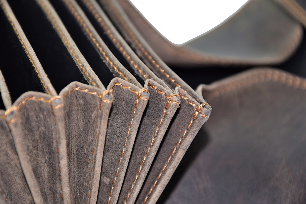 Hochwertiges Menzo 937 Profikellnerset Büffelleder Doppelnaht/Edelweiss marone