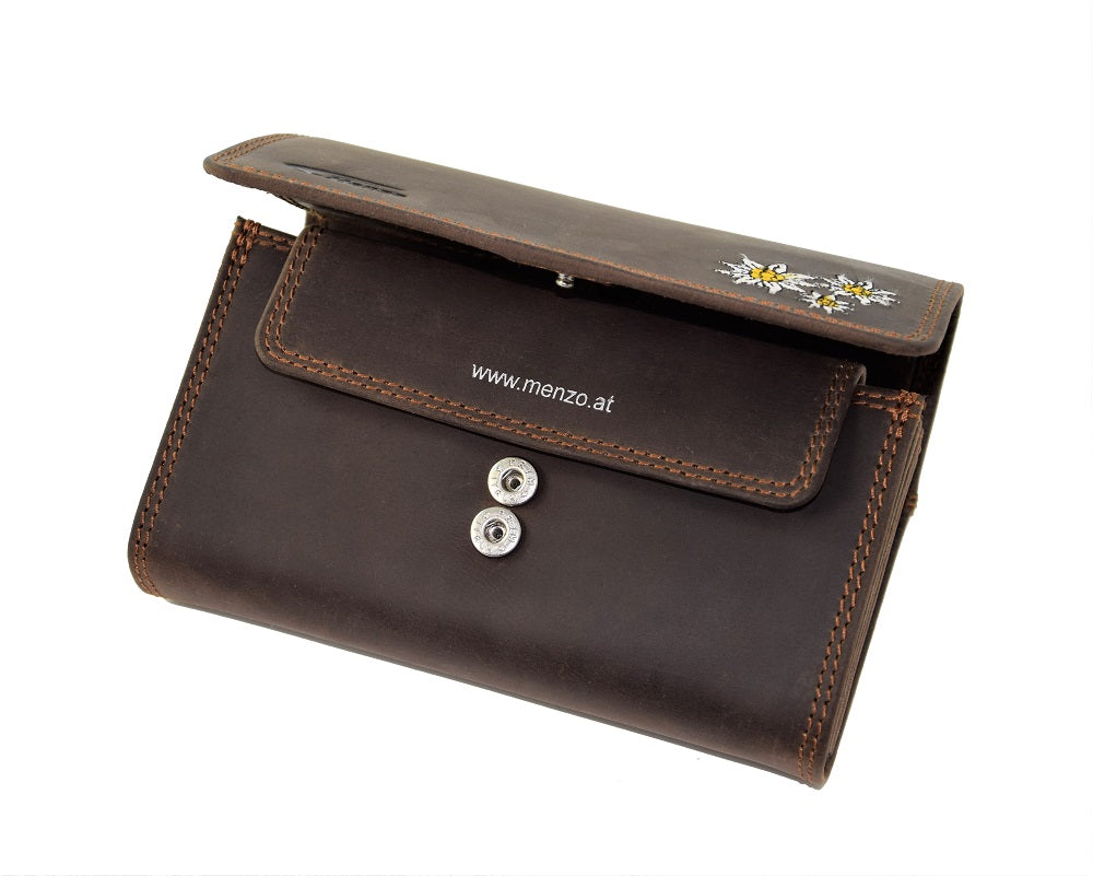 Hochwertiges Menzo 937 Profikellnerset Büffelleder Doppelnaht/Edelweiss marone