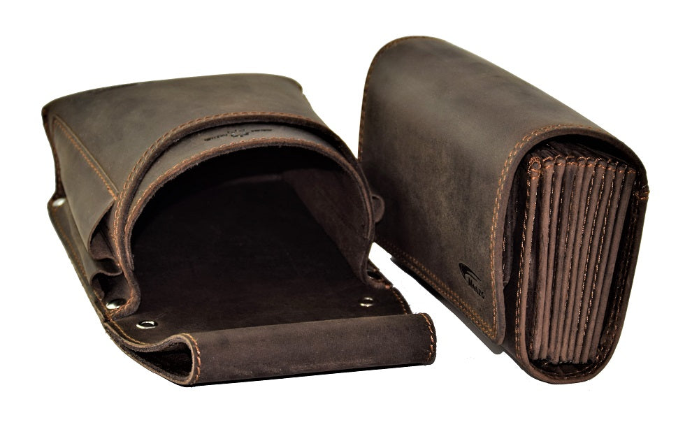 Menzo 937 Profikellnerset Büffelleder Doppelnaht/Logo marone