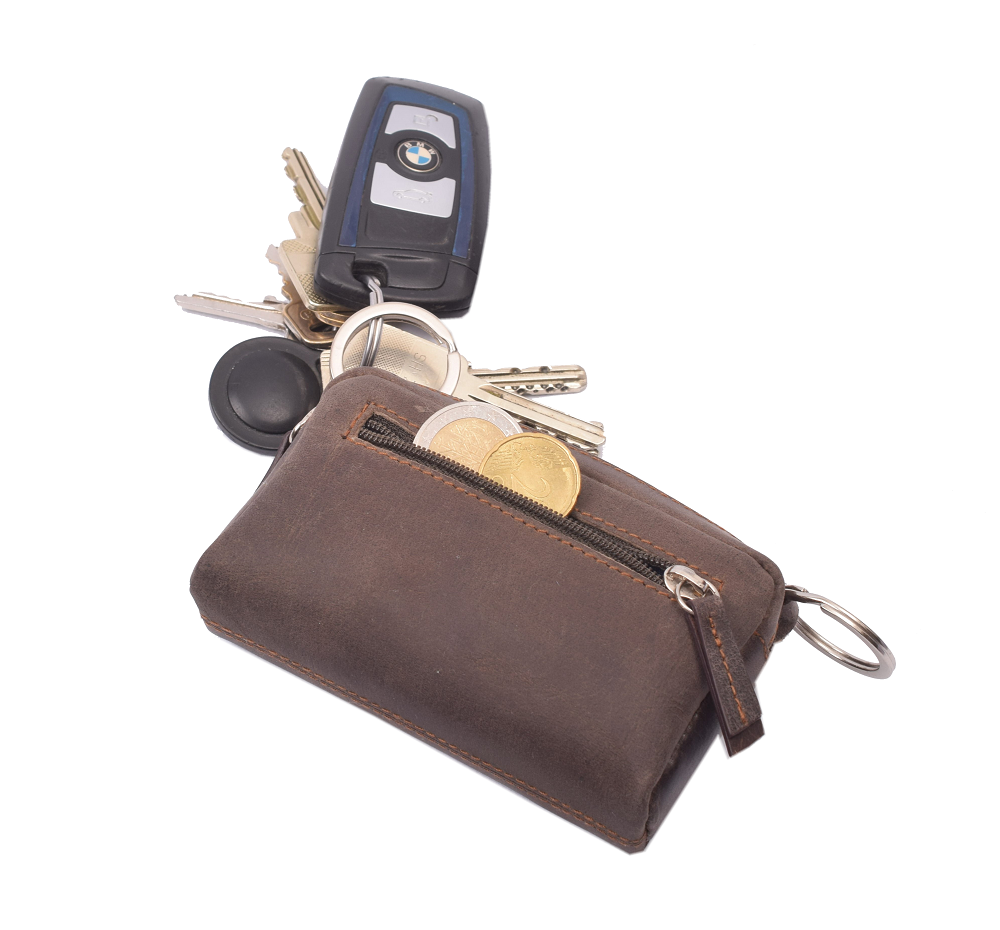 Menzo 8022 Schlüsseletui darkbraun / Büffelleder