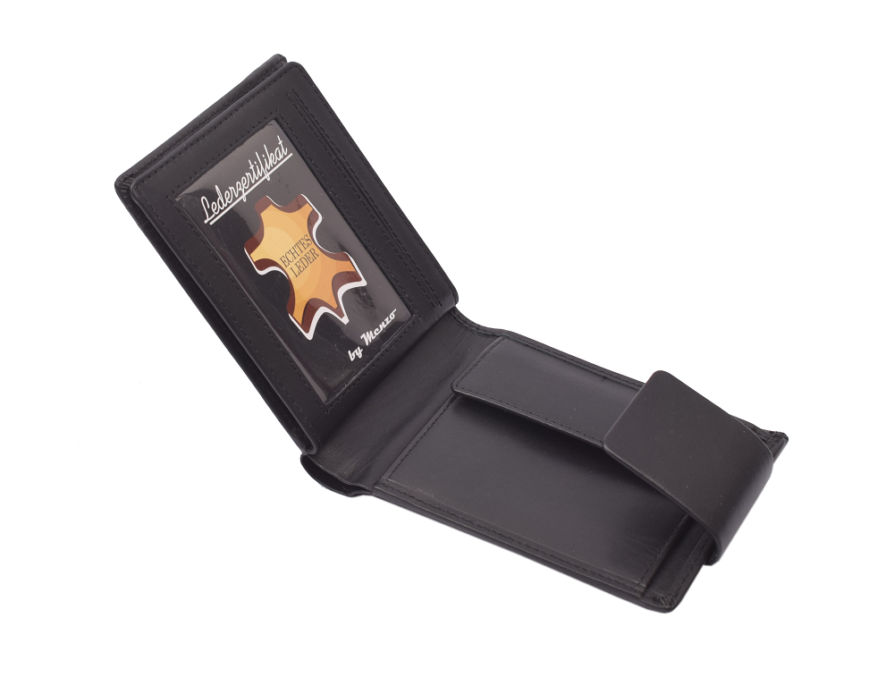 Menzo 7004 Herrenbörse schwarz / Nappaleder