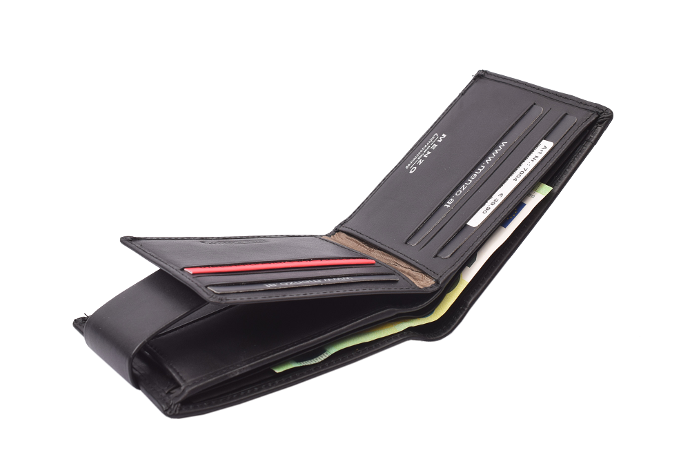 Menzo 7004 Herrenbörse schwarz / Nappaleder