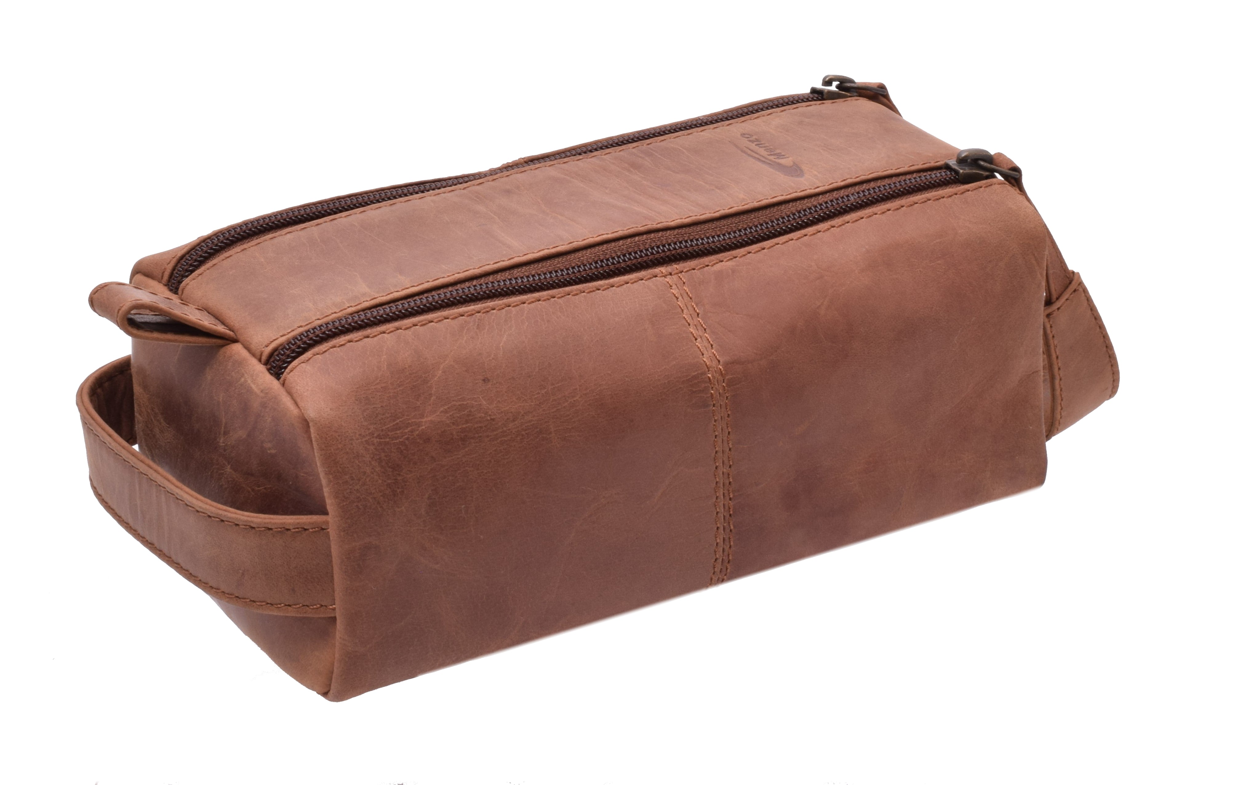 Menzo MB51 Kulturtasche Büffelleder/deltabraun