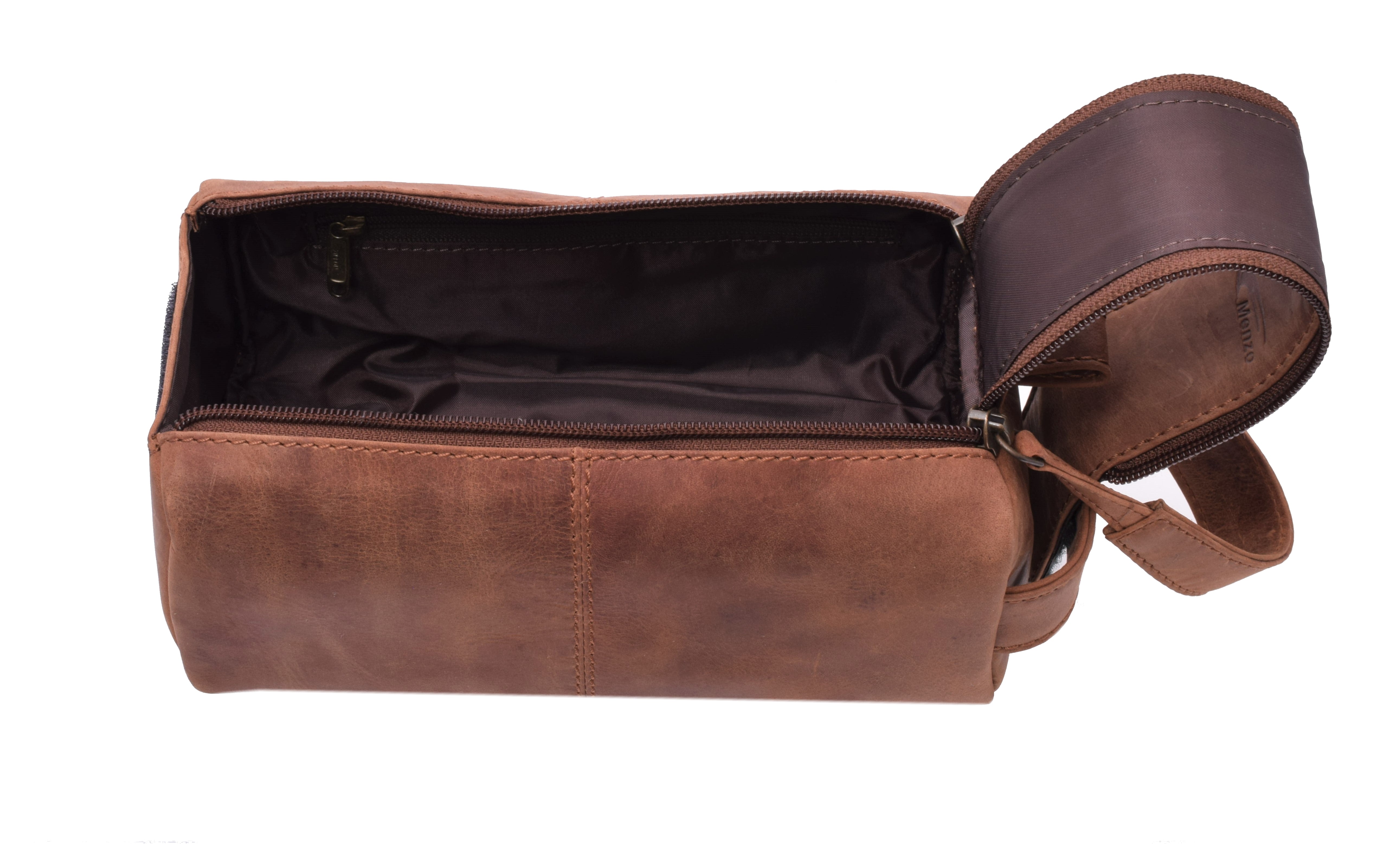 Menzo MB51 Kulturtasche Büffelleder/deltabraun