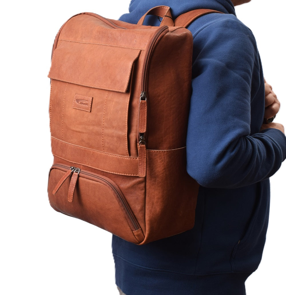Menzo MB85 - Rucksack Rindsleder washed/cognac für 15" Laptop