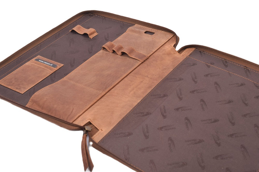 Menzo MB47 Schreibmappe A4 Büffelleder/deltabraun