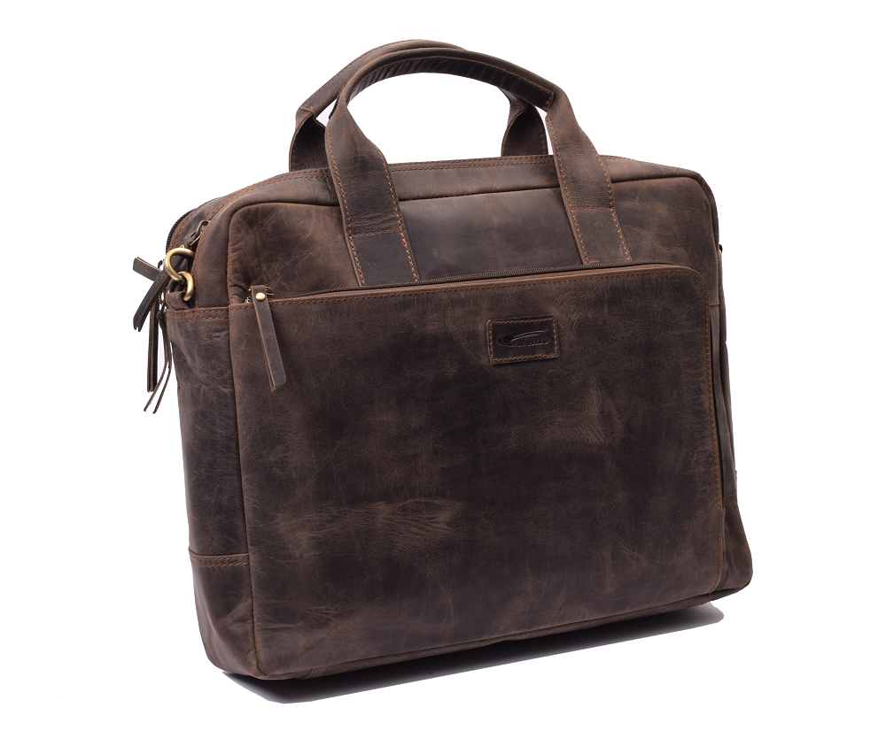 Menzo MB119 - 17,3 Zoll Laptop-Aktentasche Büffelleder/marone