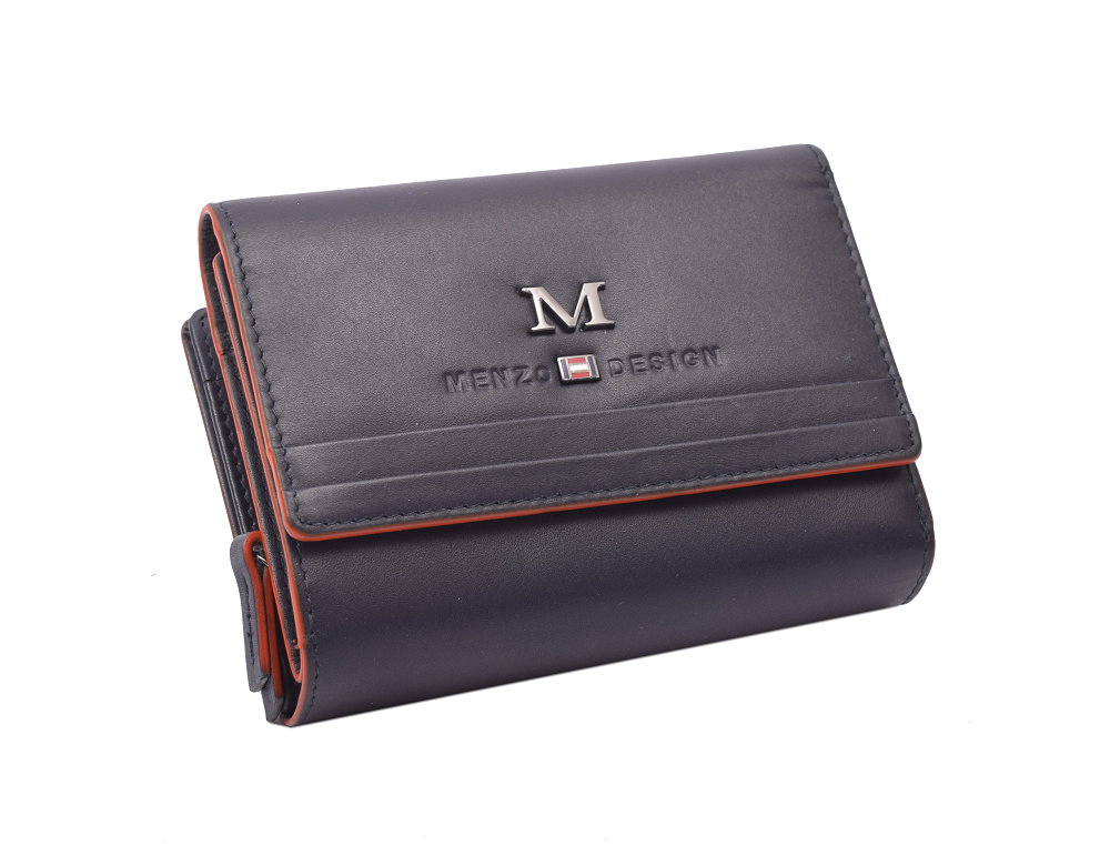 Menzo 7019 Damenbörse saison3 navy-orange / Nappaleder