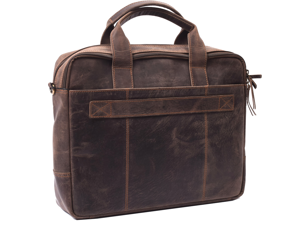 Menzo MB119 - 17,3 Zoll Laptop-Aktentasche Büffelleder/marone