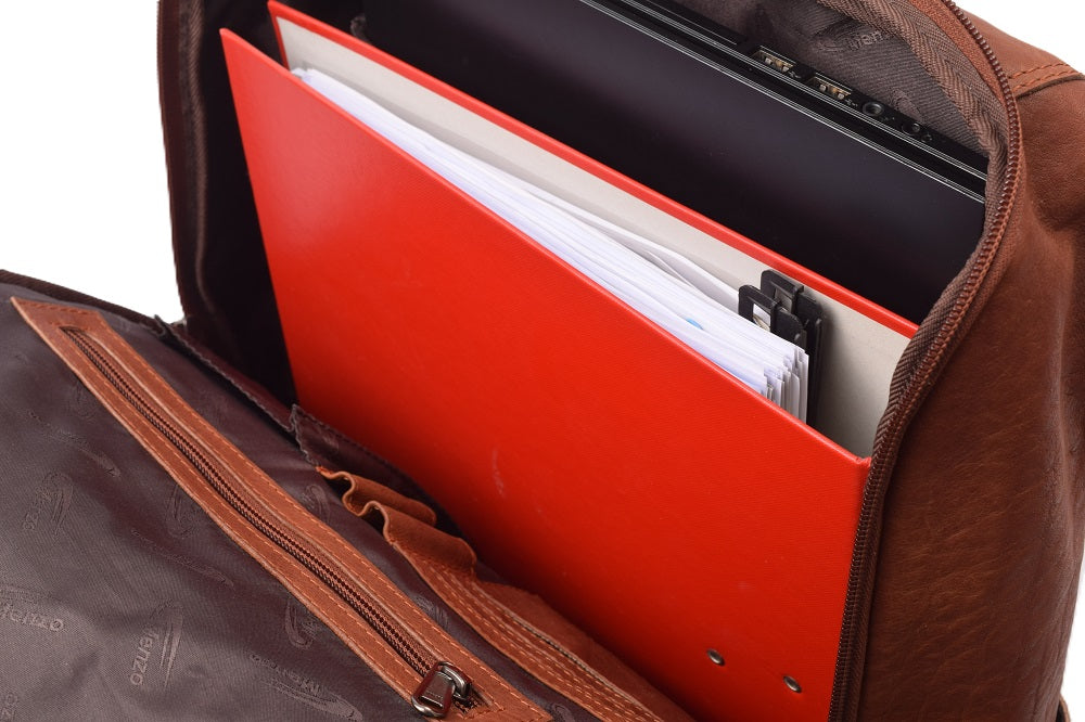 Menzo MB85 - Rucksack Rindsleder washed/cognac für 15" Laptop